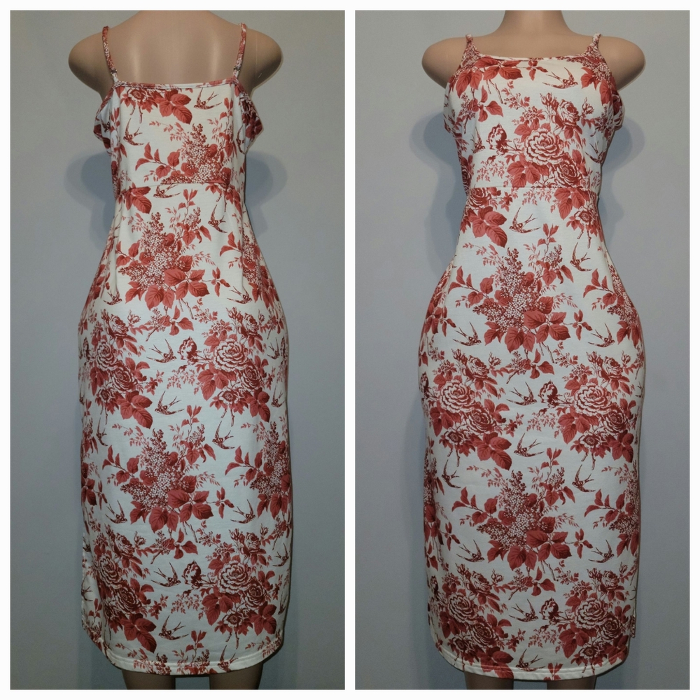 Grace Karin Red Floral Midi Dress